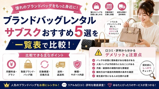 ブランドバック定額レンタルの画像