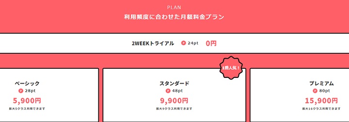 mozaiq(モザイク)月額定額制料金は3種類