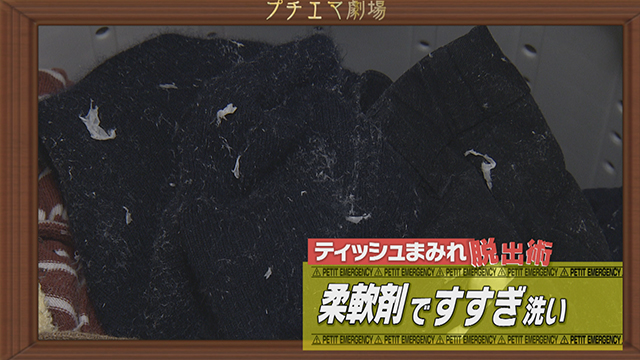 出典（NHKあさイチ）「洗濯物のティシュを取る方法」の画像