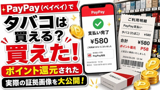タバコ購入時のPayPayポイント還元率の画像