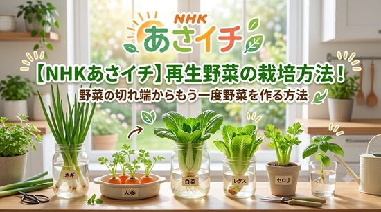 【NHKあさイチ】再生野菜の栽培方法!野菜の切れ端からもう一度野菜を作る方法