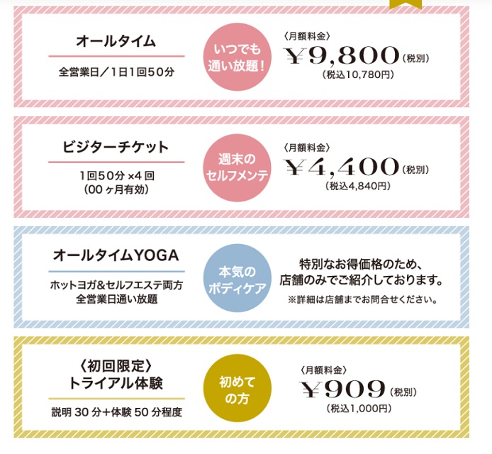 セルフエステ【ララエステ】料金