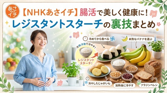 【NHKあさイチ】腸活で美しく健康に!レジスタントスターチの裏技まとめ