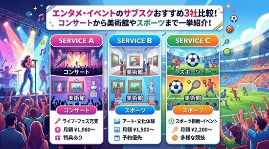 エンタメサブスクおすすめ3社を徹底比較の画像