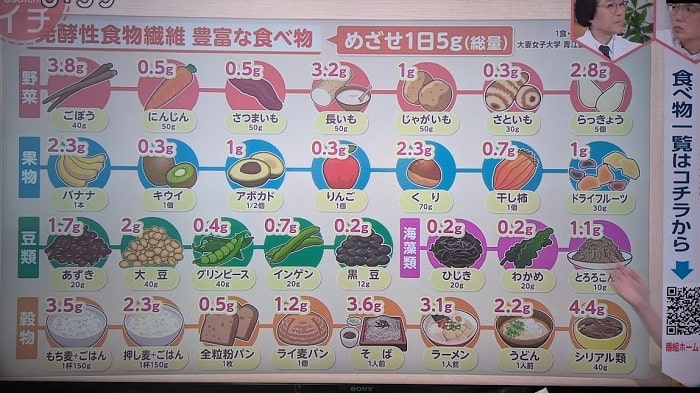 引用【あさイチ】発酵性食物繊維が豊富な食べ物の一覧-