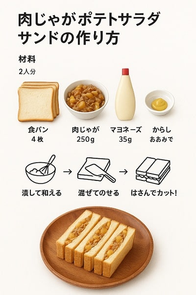 肉じゃがポテトサラダサンドのレシピ