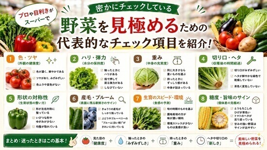 新鮮な野菜の見分け方の画像