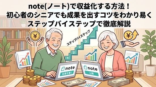 note（ノート）で収益化する方法！初心者のシニアでも成果を出すコツをわかりやすくステップ別に徹底解説