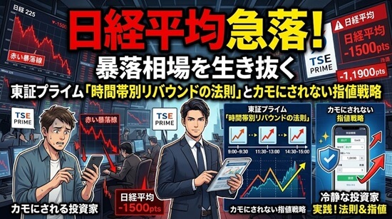 日経平均急落!暴落相場を生き抜く東証プライム「時間帯別リバウンドの法則」とカモにされない指値戦略