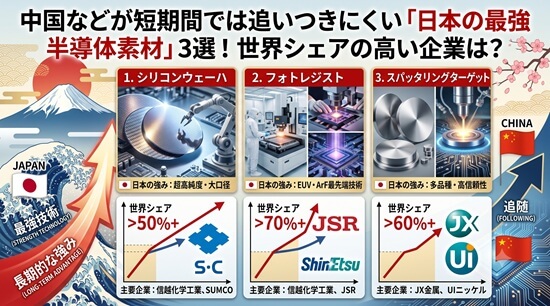 中国などが短期間では追いつきにくい日本の最強半導体素材3選