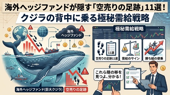 海外ヘッジファンドが隠す「空売りの足跡」11選!クジラの背中に乗る極秘需給戦略
