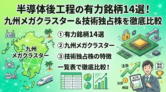 半導体後工程の有力銘柄14選!九州メガクラスター&技術独占株を徹底比較