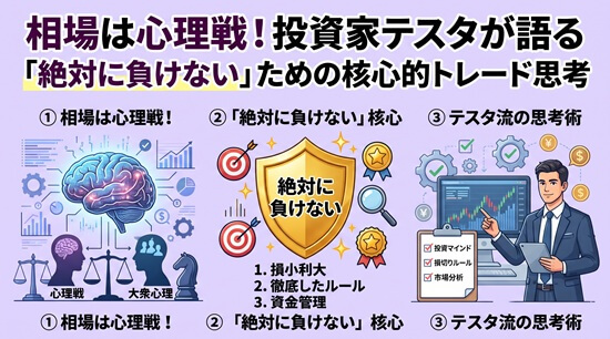 相場は心理戦!投資家テスタが語る「絶対に負けない」ための核心的トレード思考